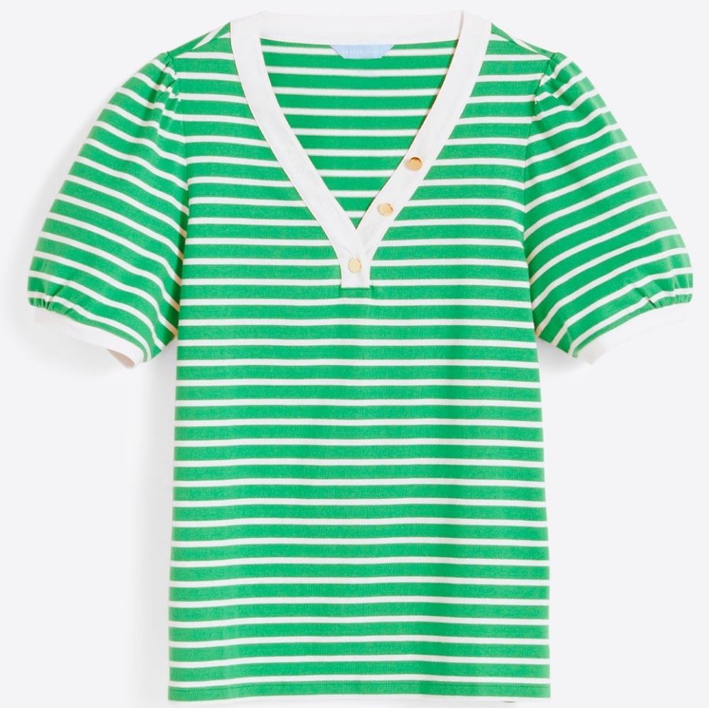Shirt in Green Nautical Stripe - Womens plus size